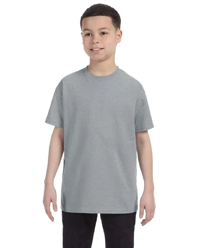 Jerzees Youth Heavyweight 50/50 T-Shirt | Athletic Heather Graphic Embroidered Appliqued Jerzees Youth Heavyweight 50/50 T-Shirt | Athletic Heather Graphic Embroidered Appliqued
