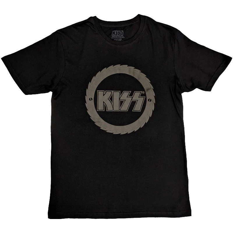 KISS | Official Band T-Shirt | Buzzsaw Logo (Hi-Build) Print Jacquard Patchwork
