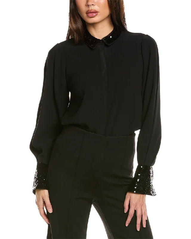 Kobi Halperin Linden Crepe Blouse Chic Wrap Blouse