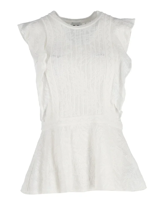 Missoni Sleeveless Blouse in White Cotton Soft Pastel Blouse