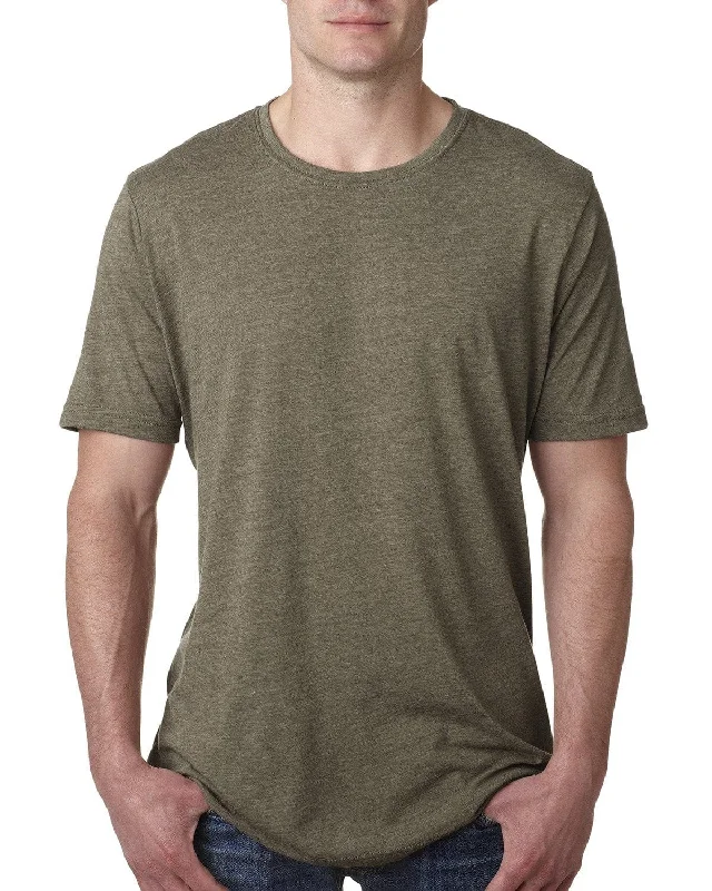 Next Level Mens Poly/Cotton Short Sleeve Crew T-Shirt | Sage Chenille Brocade Lace