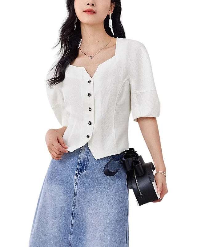 OUNIXUE Blouse Casual Relaxed Fit Blouse