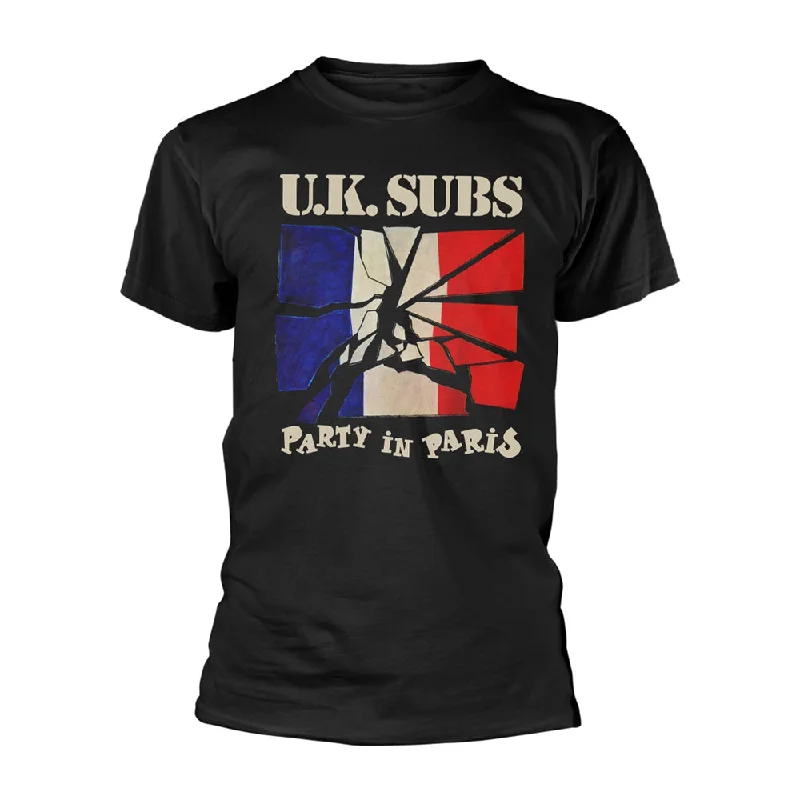 UK Subs Unisex T-shirt: Party In Paris Real Fur Shearling Chenille