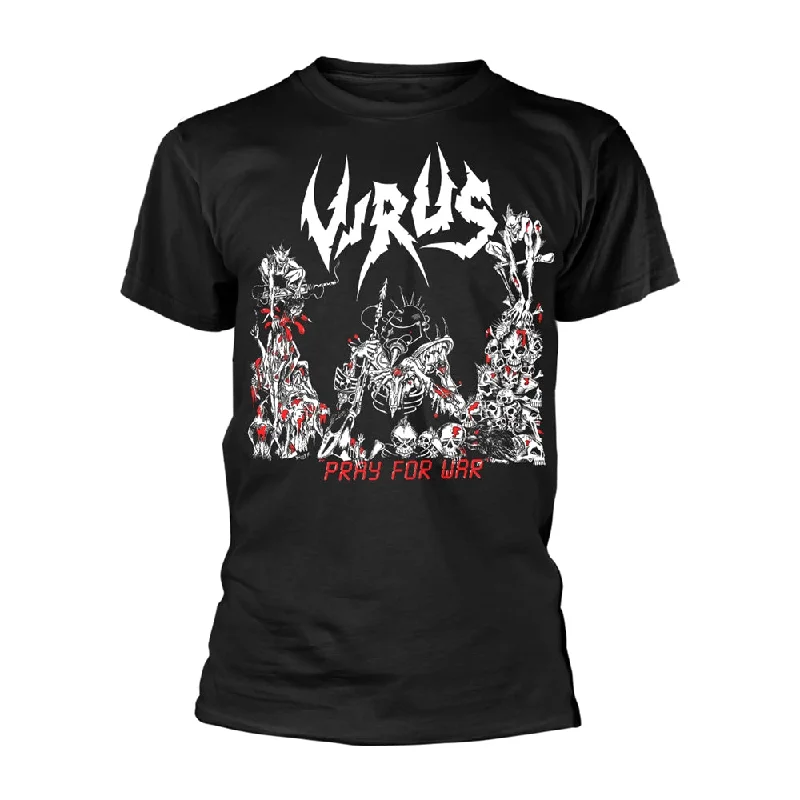 Virus Unisex T-shirt: Pray For War Solid Print Embellished