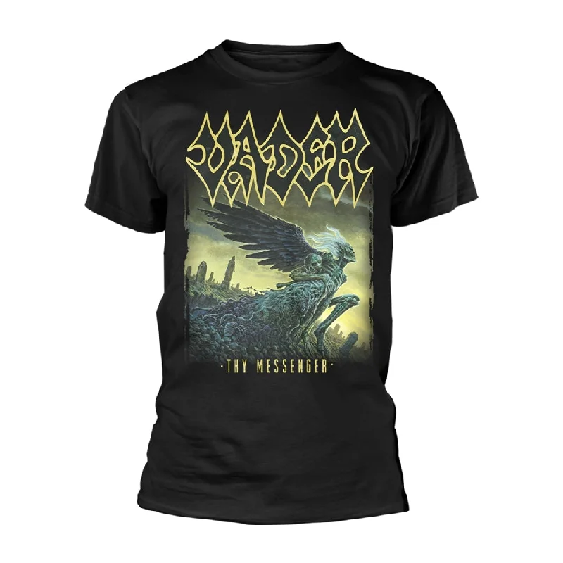Vader Unisex T-shirt: Thy Messenger (back print) Boxy Fit Fitted Loose