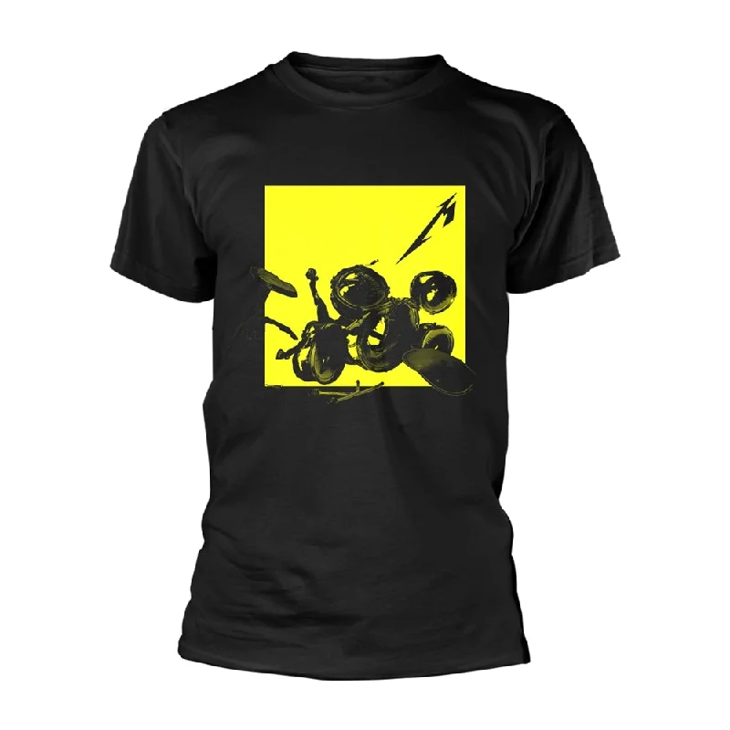 Metallica | Official Band T-Shirt | Broken Burnt Drums (Back Print) Beaded Sequined Faux Fur Metallica | Official Band T-Shirt | Broken Burnt Drums (Back Print) Beaded Sequined Faux Fur