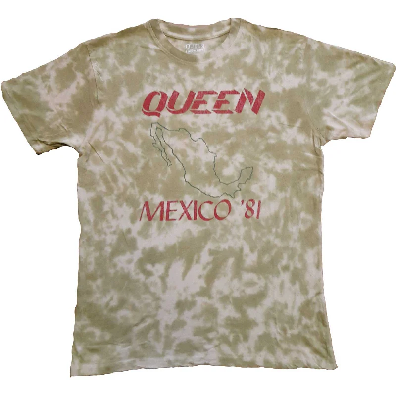 Queen | Official Band T-Shirt | Mexico '81 (Wash Collection) Embroidered Appliqued Beaded Queen | Official Band T-Shirt | Mexico '81 (Wash Collection) Embroidered Appliqued Beaded