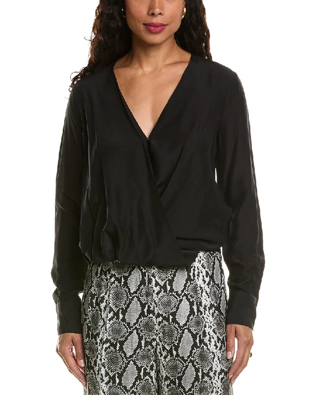 rag & bone Victor Silk-Blend Blouse Feminine Satin Blouse