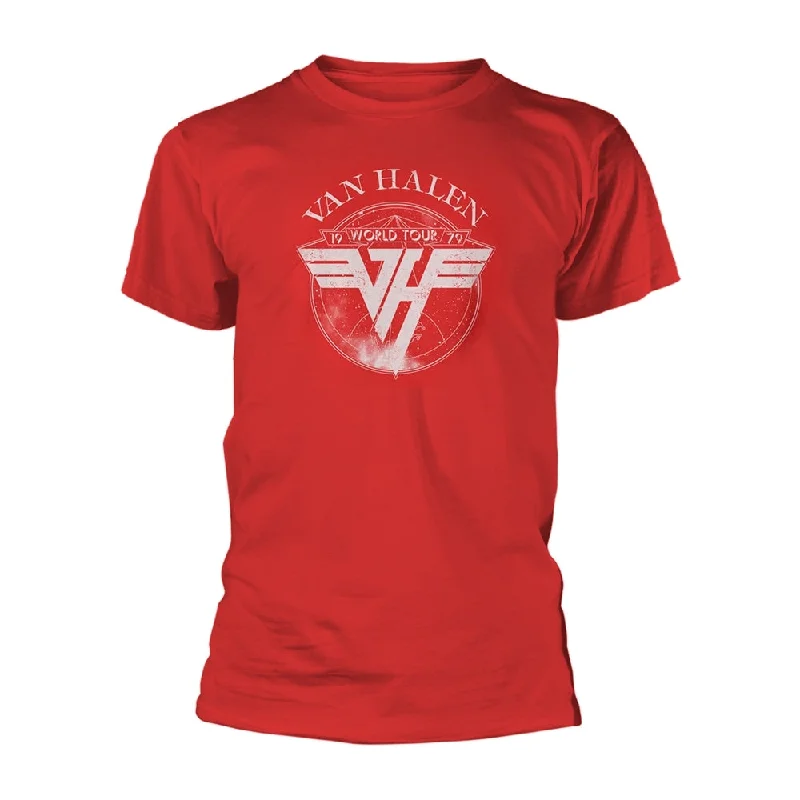 Van Halen Unisex T-shirt: 1979 Tour (back print) Silk Blend Satin Velvet