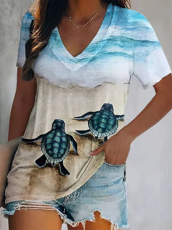 Simple One Shoulder T-Shirt Solid Print Embellished