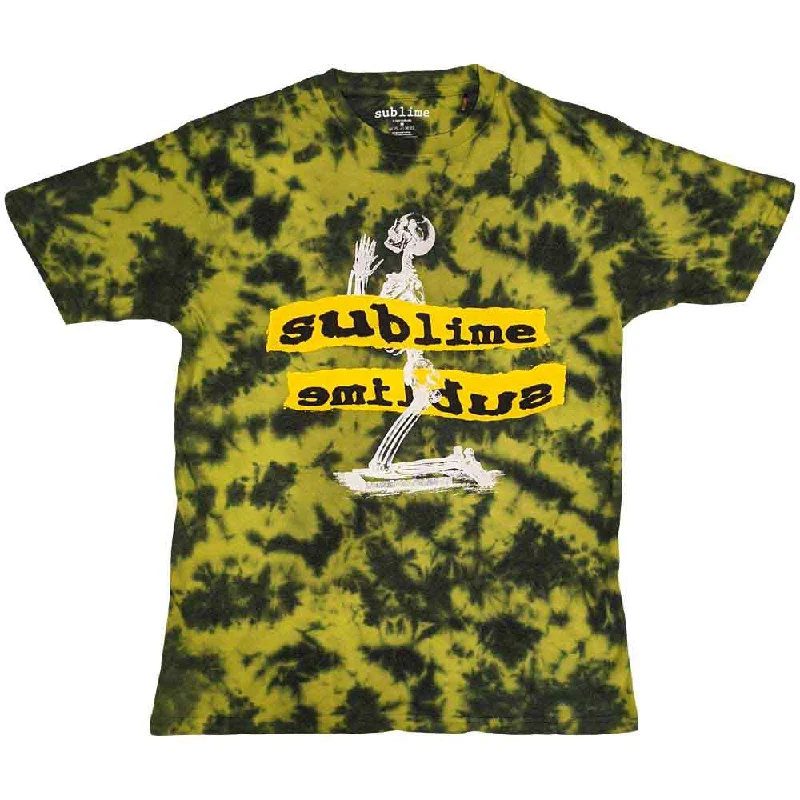 Sublime | Official Band T-Shirt | Praying Skeleton (Wash Collection) Welt Pockets Slit Pockets Flap Pockets
