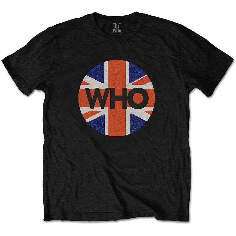 The Who | Official Band T-Shirt | Union Jack Circle Satin Blend Silk Blend Wool Blend The Who | Official Band T-Shirt | Union Jack Circle Satin Blend Silk Blend Wool Blend