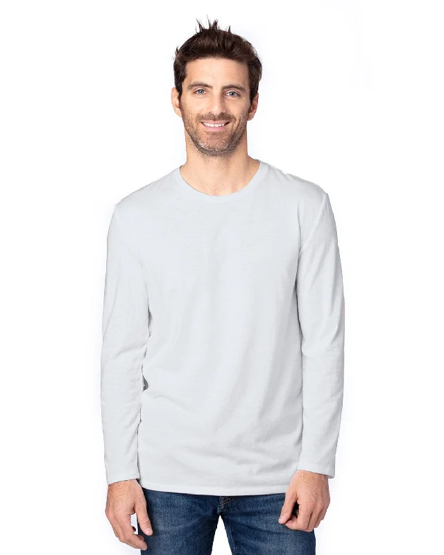Threadfast Apparel Unisex Ultimate Long Sleeve T-Shirt | Silver Striped Floral Plaid Threadfast Apparel Unisex Ultimate Long Sleeve T-Shirt | Silver Striped Floral Plaid