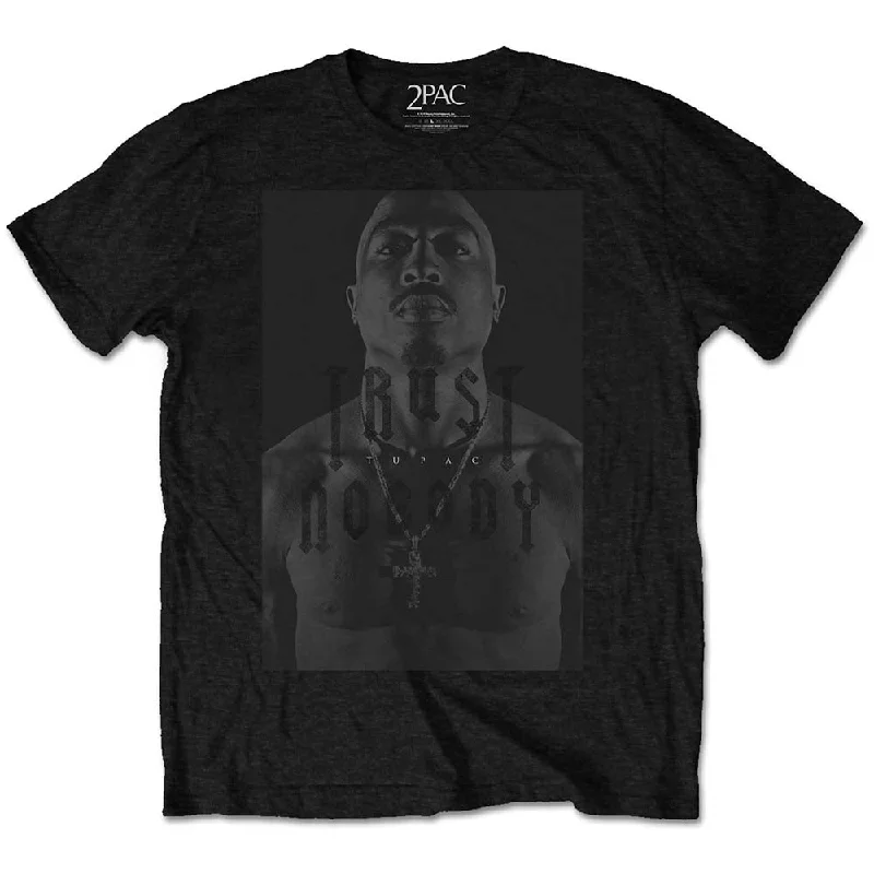 Tupac | Official Band T-Shirt | Trust no one Print Jacquard Patchwork