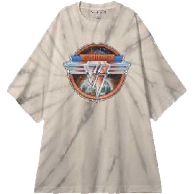 Van Halen | Official Band T-Shirt | Chrome Logo (Dip-Dye) Nylon Fabric Polyester Fabric Spandex Fabric Van Halen | Official Band T-Shirt | Chrome Logo (Dip-Dye) Nylon Fabric Polyester Fabric Spandex Fabric