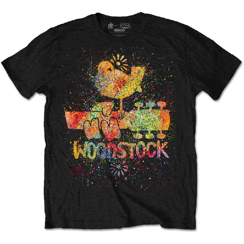 Woodstock | Official Band T-Shirt | Splatter Welt Pockets Slit Pockets