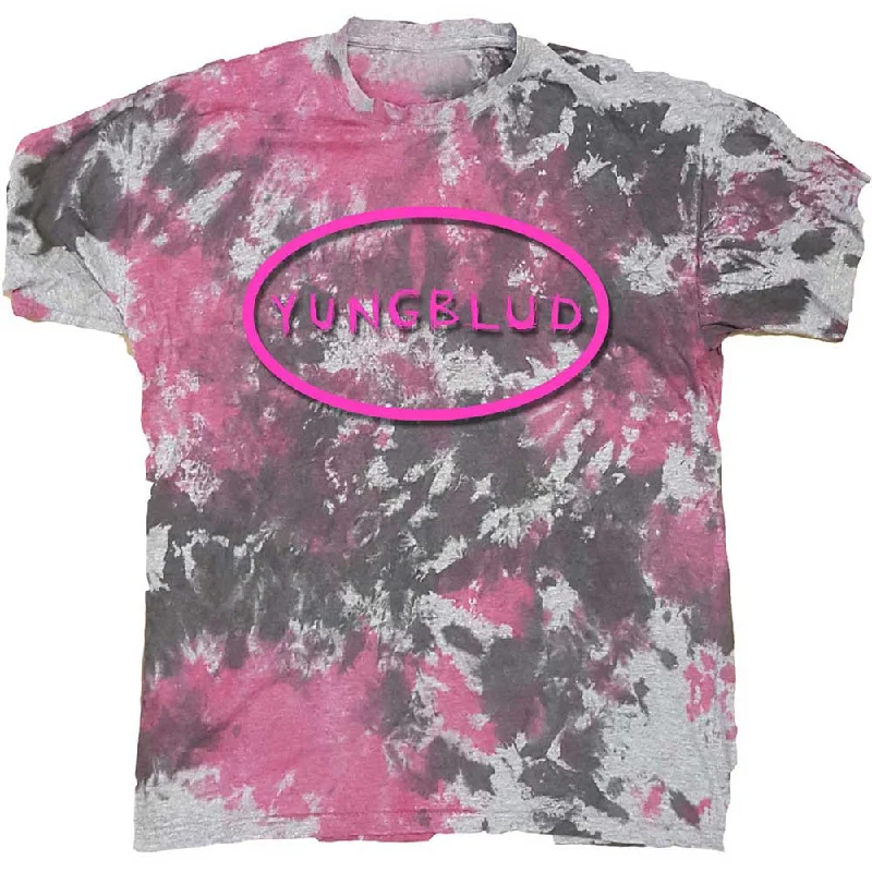 Yungblud | Official Band T-Shirt | Scratch Logo Oval (Dip-Dye) Asymmetrical Pockets Print Yungblud | Official Band T-Shirt | Scratch Logo Oval (Dip-Dye) Asymmetrical Pockets Print