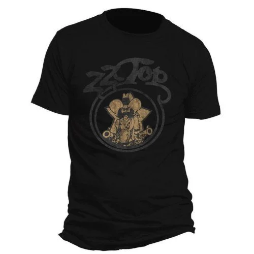 ZZ Top | Official Band T-Shirt | Outlaw Village Striped Floral Plaid