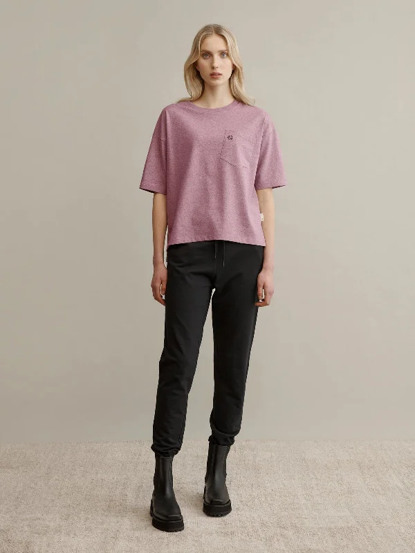 Luiro T-Shirt Rose Collared Crew Neck Turtle Neck