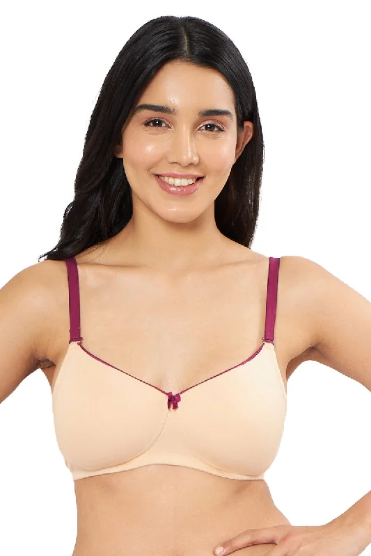 Comfort Dream Padded Non-wired T-shirt Bra - Hazelnut & Plum Caspia Fleece Nylon Spandex