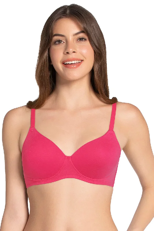 Cotton Dream Padded Non Wired T-shirt Bra - Azalea Rayon Velvet Corduroy