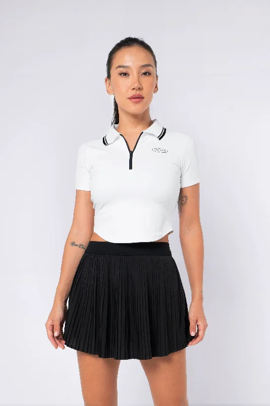 Courtside Polo Tee (2-Piece Top Only) Mesh Canvas Denim