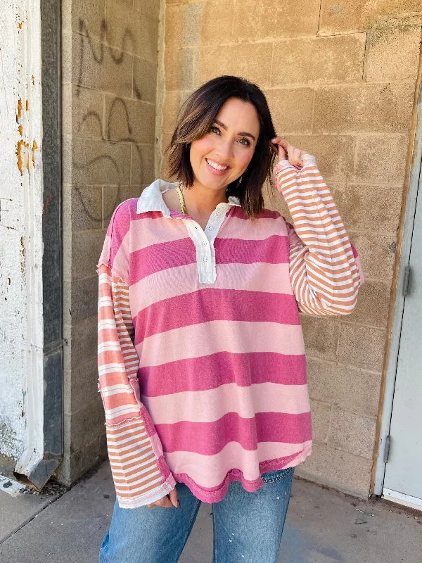 Free People | Aster Stripe Tee -  Farm Combo Cozy Warm Stylish