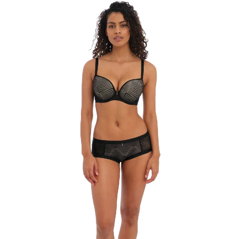 Tailored UW Moulded Plunge T-Shirt Bra Black- AA401131 Welt Pockets Slit Pockets