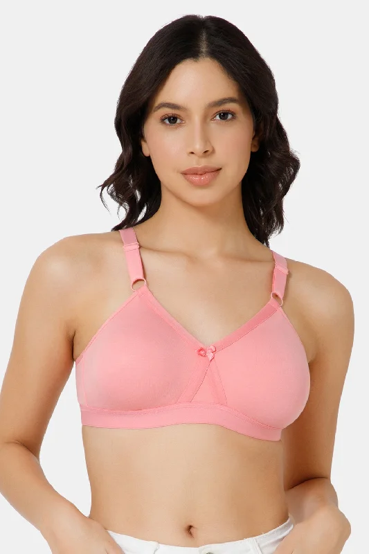 High Coverage Broad Strap Non-Wired Non-Padded All-Rounder Intimacy Everyday T-Shirt Bra - EC05 Welt Pockets Slit Pockets