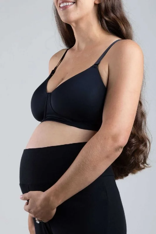 Undercover Maternity, Nursing & Beyond T-Shirt Bra™ | Black Handmade Hand-knitted Hand-woven