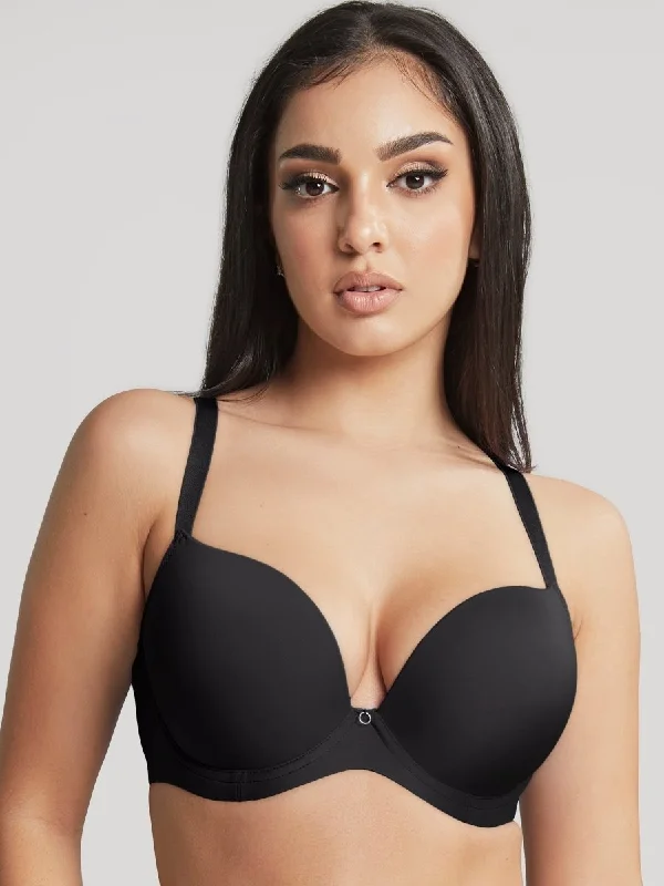 Faith Moulded Plunge T-Shirt Bra 10666 Collared Crew Neck Turtle Neck