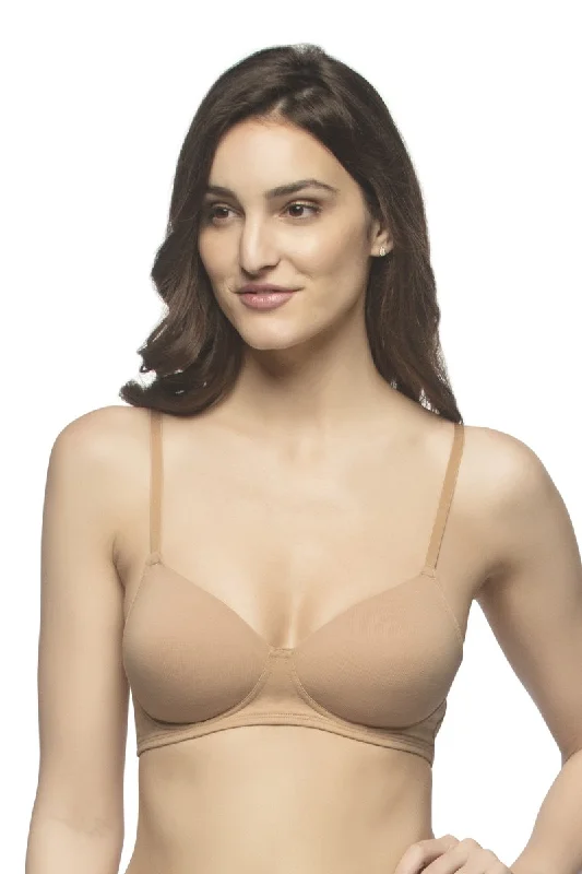 Carefree Casuals Padded Non-Wired T-Shirt Bra - Sandalwood Modern Contemporary Chic