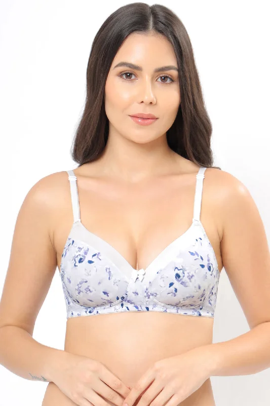 Satin Edge Padded Non-wired T-shirt Bra - Lilac Hint Pr Fleece Fabric Down Fabric Feather Fabric