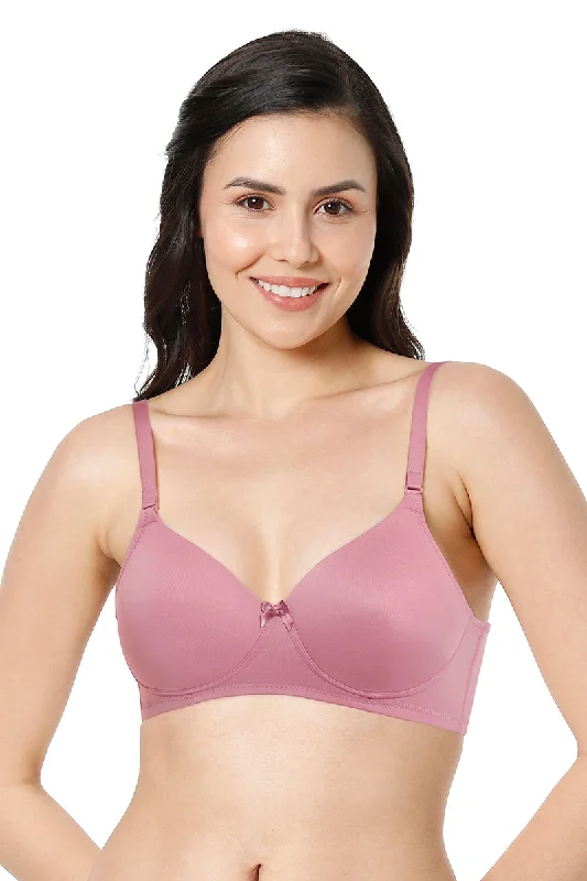 Smooth Charm Padded Non-Wired T-Shirt Bra - Mesa Rose Striped Floral Plaid