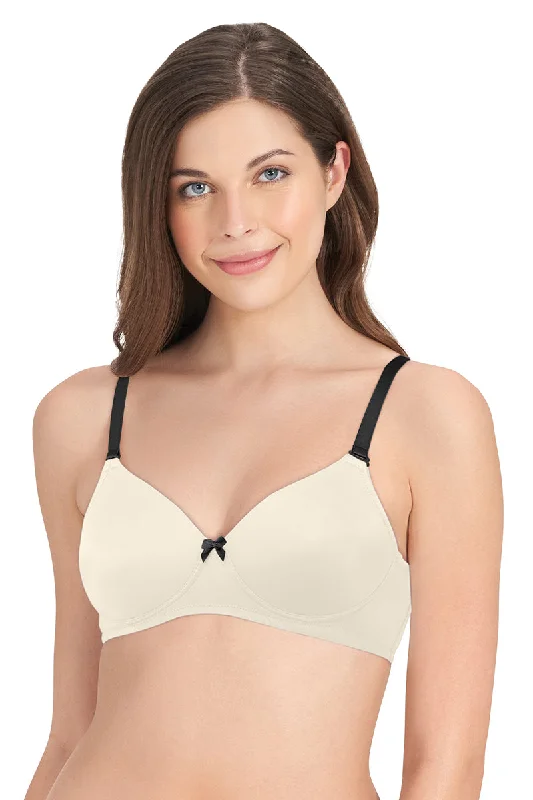 Smooth Dreams Padded Non-wired T-shirt Bra - Whitesmoke Denim Fabric Leather Fabric Suede Fabric