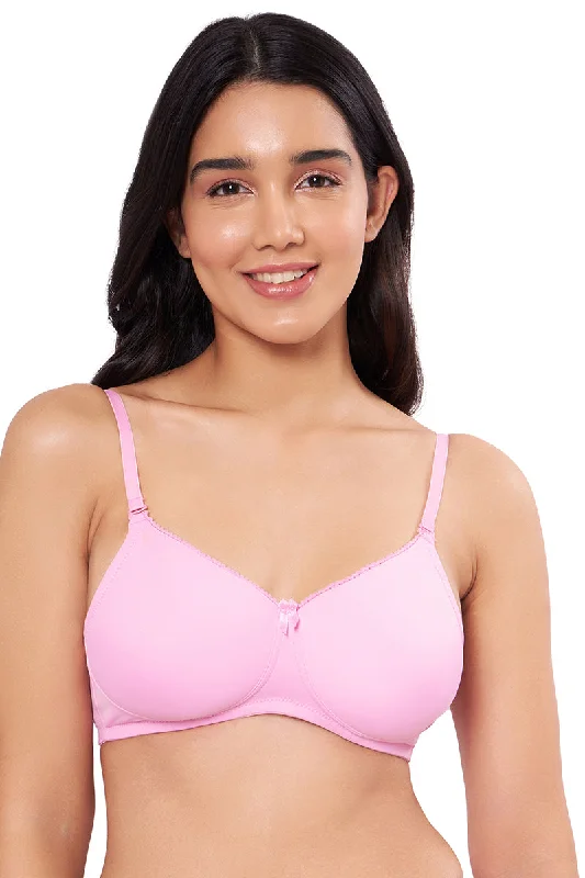 Smooth Elegance Padded Non-wired T-shirt Bra - Pastel Lavender Collared T-Shirt Boat Neck A-Line