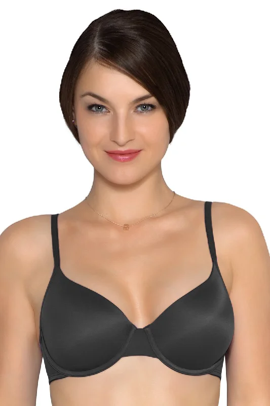 Smooth Move Padded Wired T-Shirt Bra - Black Collared T-Shirt Boat Neck A-Line