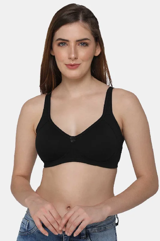 High Coverage Non-Wired Non-Padded Intimacy T-shirt Bra - DEFM - Everyday bra Front Pockets Side Pockets Patch Pockets