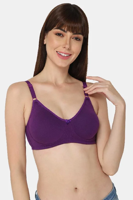 High Coverage Non-Wired Non-Padded Intimacy T-shirt Saree Bra - ES02 - Bright Shade Mesh Blend Leather Blend Suede Blend