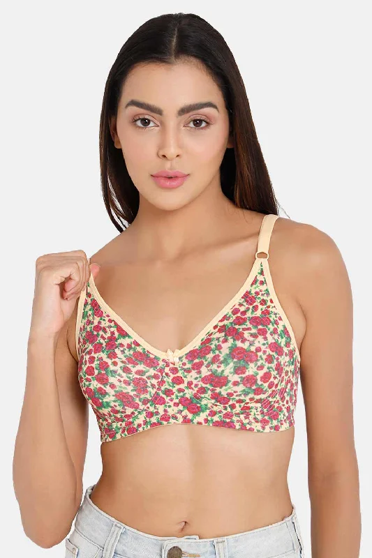 High Coverage Non-Padded Non-Wired Intimacy T-Shirt Saree Bra - ES02 - Prints Zippered Front Buttoned Front Snap Front