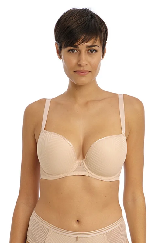 Tailored Moulded Plunge T-shirt Bra Natural Beige Welt Pockets Slit Pockets Flap Pockets