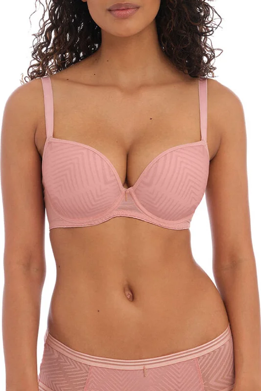 Tailored Moulded Plunge T-shirt Bra Ash Rose Rayon Fabric Velvet Fabric Corduroy Fabric