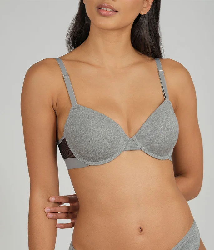 The All-Day T-Shirt Bra: Heather Gray Machine Wash Dry Clean Hand Wash