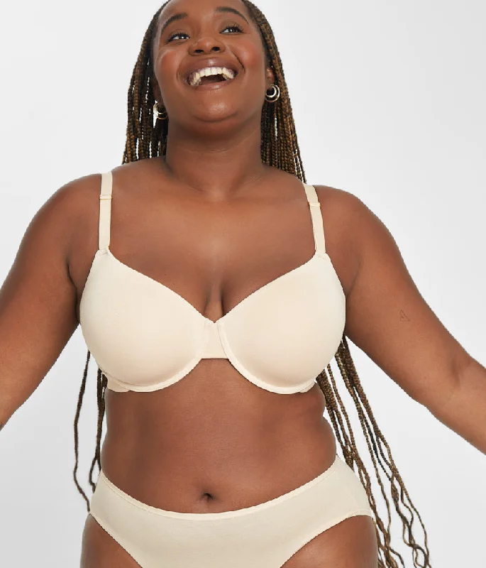 The All-Day T-Shirt Bra: Toasted Almond Chenille Blend Fleece Blend Nylon Blend