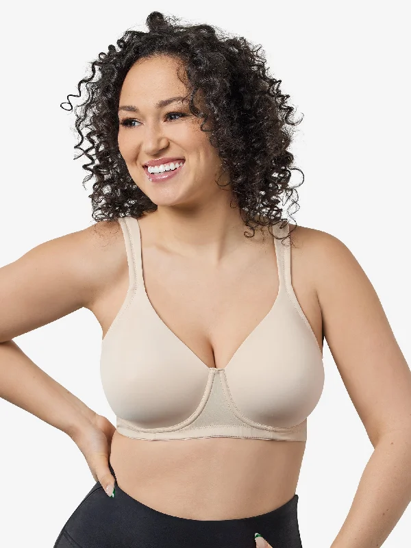 The Brigitte Full Coverage - Padded Wirefree T-Shirt Bra Mesh Canvas Denim