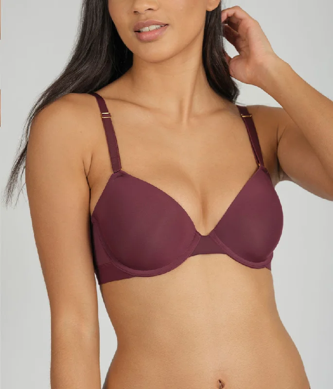 The T-Shirt Bra: Plum Sequined Glittery Shiny