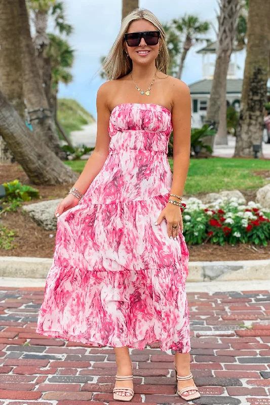Creating Memories Sleeveless Maxi Dress - Pink Trendy Button Front Maxi Dress