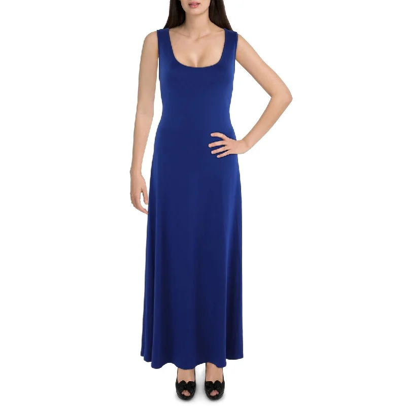 24seven Comfort Apparel Womens Knit Sleeveless Maxi Dress Fashionable Open-Back Maxi Dress