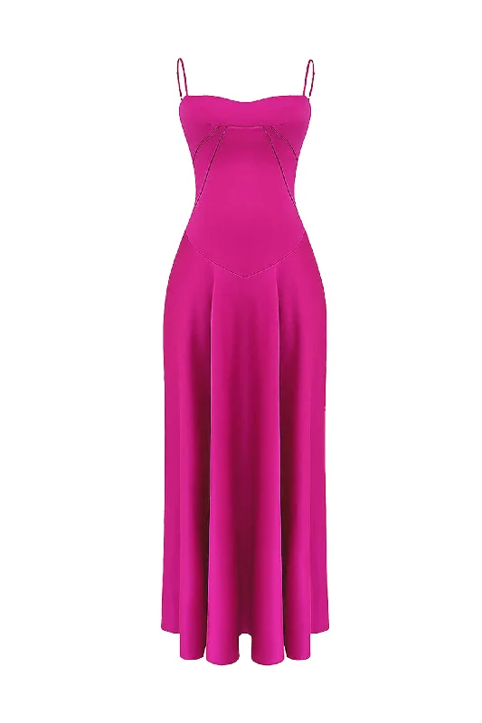 Anabella Fuchsia Lace Up Maxi Dress by House of CB Comfortable Casual Maxi Dress