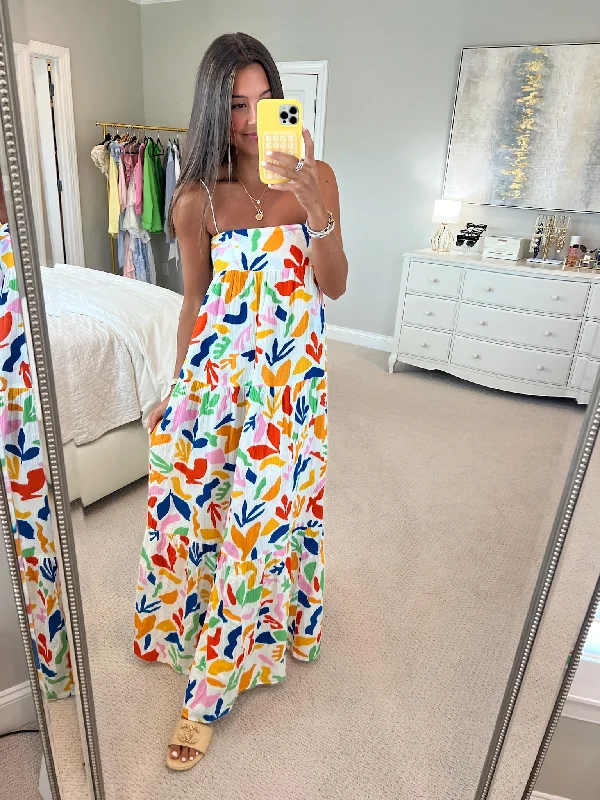 Long Weekend Maxi Dress - Primary Paradise Elegant Floral Maxi Dress